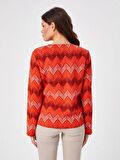 Zigzag Desen Örme Ceket 68232