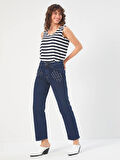 Kuşgözü Detaylı Straight Fit Jean Pantolon 68457
