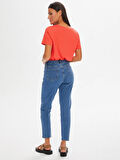 Renkli Nakış Detaylı Slim Fit Jean Pantolon 68463