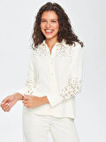 Delik İşli Uzun Kollu Şık Gömlek 69298