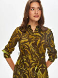 Paisley Desen Viskon Gömlek Elbise 69222