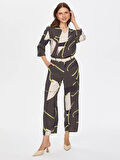 Soyut Desen Wide Leg Fit Viskon Pantolon 69483