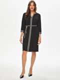 Kontrast Şerit Detaylı Örme Elbise 69218
