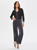 Simli Straıght Fıt Örme Pantolon 69479