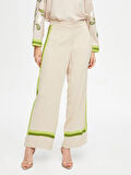 Kontrast Şeritli Wide Leg Fit  Pantolon 69471