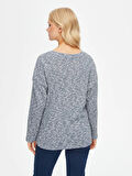 Melanj Triko Görünümlü Uzun Kollu Sweatshirt 69579