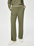 Relax Çizgili Ribana Detaylı Wide Leg Örme Pantolon 69767