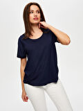 Yuvarlak Yaka Düşük Kollu T-Shirt B00003-1