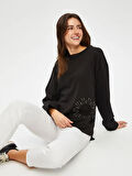 Taş Ve Slogan Nakışlı Yuvarlak Yaka SweaT-Shirt S25SWT002