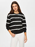 Çizgili Yuvarlak Yaka SweaT-Shirt S25SWT003