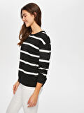 Çizgili Yuvarlak Yaka SweaT-Shirt S25SWT003