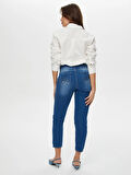 Yanları İp Nakışlı Slim Fit Jean Pantolon S25JPN003