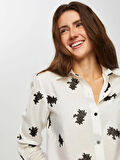 Allover Çiçek Flok Baskılı Tunik 014