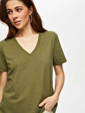 %100 Pamuk V Yaka T-Shirt 007