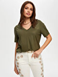 V Yaka Kısa Kol  T-Shirt S25TSH001