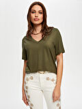 V Yaka Kısa Kol  T-Shirt S25TSH001