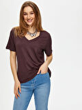 V Yaka Kısa Kollu T-Shirt S25TSH004