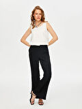 Önü Dikiş Detaylı Yırtmaçlı Wide Leg Fit Pantolon S25PNT009