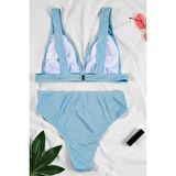Angelsin Şık Bikini Üstü Mavi