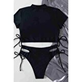 Angelsin Özel Tasarım Bikini Takım Siyah