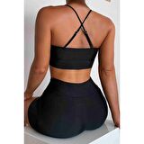 Angelsin Şık Deniz Şortlu Siyah