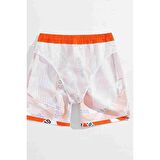 Angelsin Erkek Basic Standart Boy Baskılı Mayo Cepli Deniz Şortu Çok Renkli