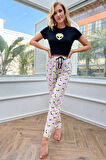 Merry See Baskılı Kısa Kollu  Pijama Takımı