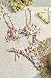 Angelsin Çiçek Baskılı Bikini Üstü