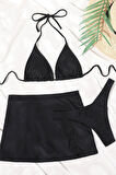 Angelsin Deniz Etekli 3 lü Bikini Takım (Çıkartılabilir Kaplı)