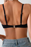Angelsin Metal Kopçalı Şık Bikini Üstü (Çıkartılabilir Kaplı)