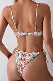 Angelsin Alt Bağlamalı Çiçek Baskılı Bikini Takımı