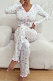 Merry See Baskılı Özel Kumaş Pijama Takımı