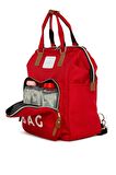 Bagmori M000005163 Çok Amaçlı Unisex Bebek Bakım Çantası Kırmızı