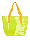 Açık Yeşil  Beach Bag Baskılı Şeffaf Plaj Çantası M000007257