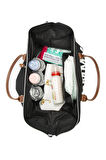 Siyah Baby Bag Baskılı Garnili Anne Bebek Çantası M000008582