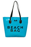 Mavi  Beach Bag Baskılı Plaj Çantası M000008612