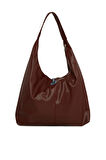 Bordo  Yumuşak Dokulu Oval Maxi Boy Omuz Çantası M000008651