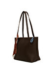 Kahverengi  Üç Bölmeli Şallı Tote Çanta M000008659