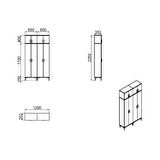 Alba-1-3-4-4 Dolaplı Ayakkabılık Vestiyer Portmanto RS04