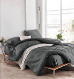 Paint Nevresim Takımı Çift Kişilik PureColor Füme