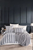 Modern Stripe Nevresim Takımı Çift Kişilik GentleTouch Antrasit