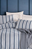 Modern Stripe Nevresim Takımı Çift Kişilik GentleTouch Lacivert