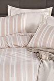 Modern Stripe Nevresim Takımı Çift Kişilik GentleTouch Bej