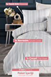 Modern Stripe Nevresim Takımı Tek Kişilik GentleTouch Gri