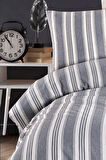 Modern Stripe Nevresim Takımı Tek Kişilik GentleTouch Antrasit