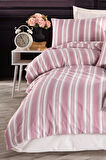 Modern Stripe Nevresim Takımı Tek Kişilik GentleTouch Bordo