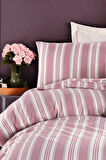 Modern Stripe Nevresim Takımı Tek Kişilik GentleTouch Bordo