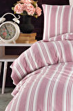 Modern Stripe Nevresim Takımı Tek Kişilik GentleTouch Bordo