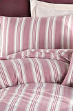 Modern Stripe Nevresim Takımı Tek Kişilik GentleTouch Bordo