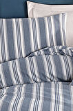 Modern Stripe Nevresim Takımı Tek Kişilik GentleTouch Lacivert